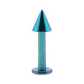 Solid Titanium Lake Blue Cone Labret 5/16-4mm