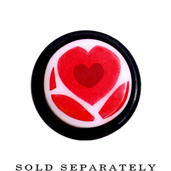 2G Lovely Red Heart Acrylic Ear Taper