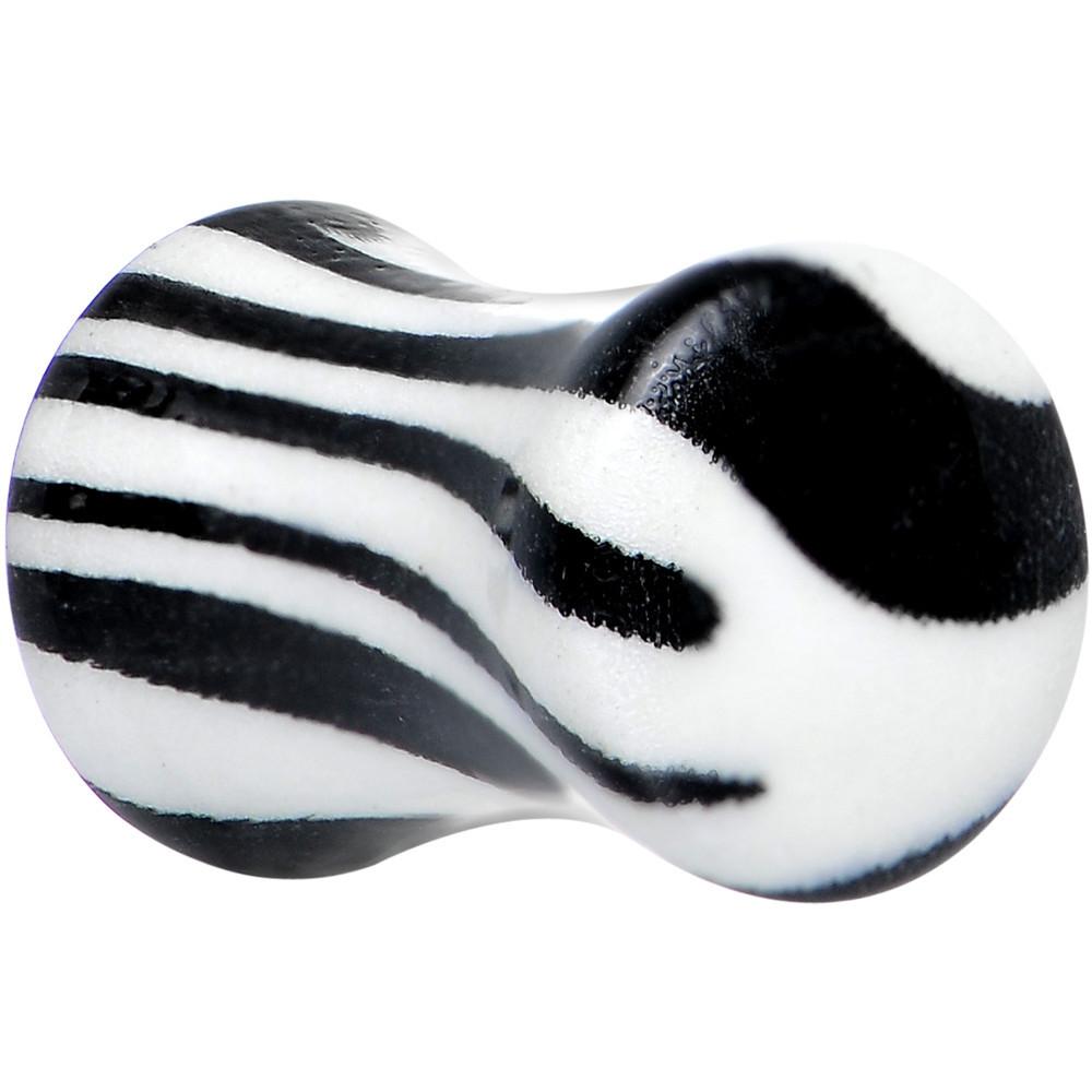 Zebra Print Glow in the Dark Saddle Plug 2G to 1 Inch