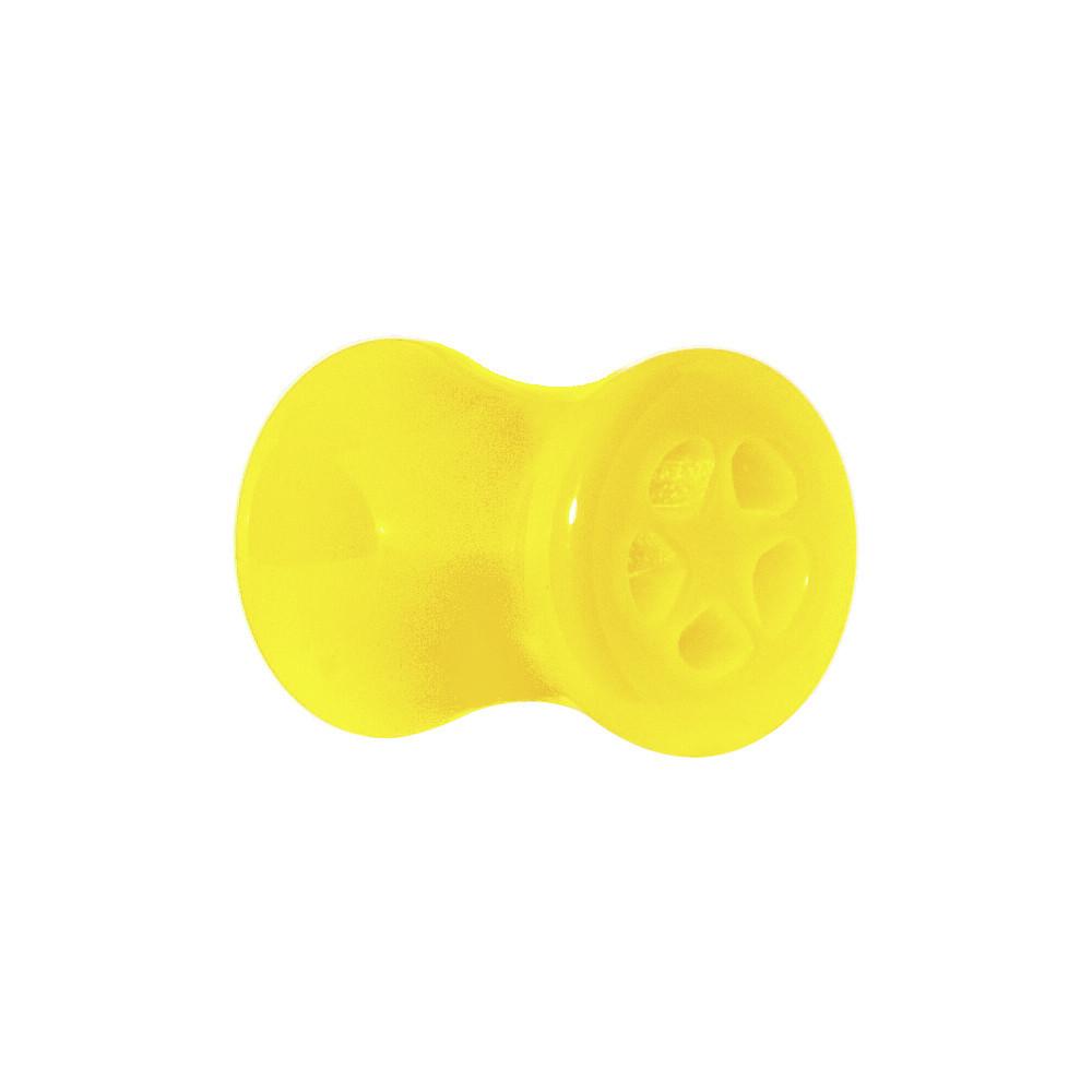 Acrylic Neon Yellow Star Tunnel Plug 2G to 20mm