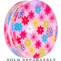 42mm Acrylic Pink Multicolored Flower Power Saddle Plug