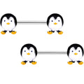 9/16 Pudgy Penguin Barbell Nipple Ring Set