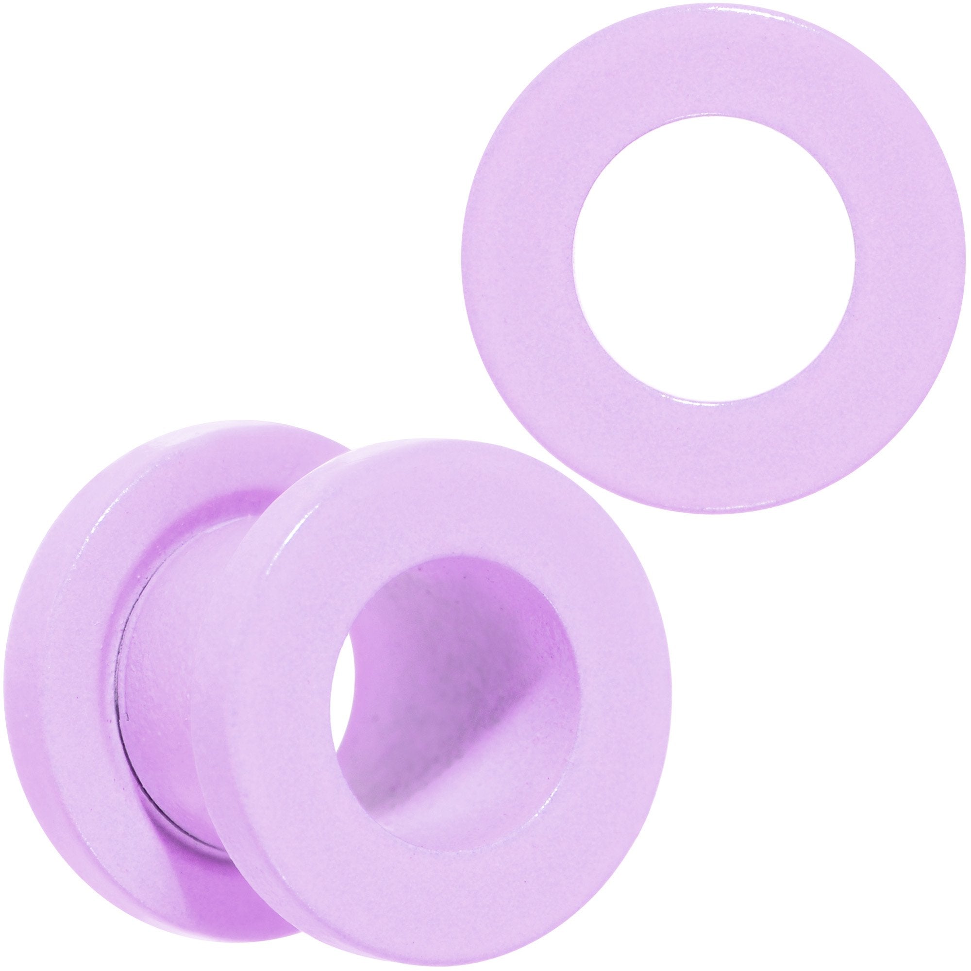 Sweet Pastel Purple Screw Fit Tunnel Plug Set 16G to 19mm