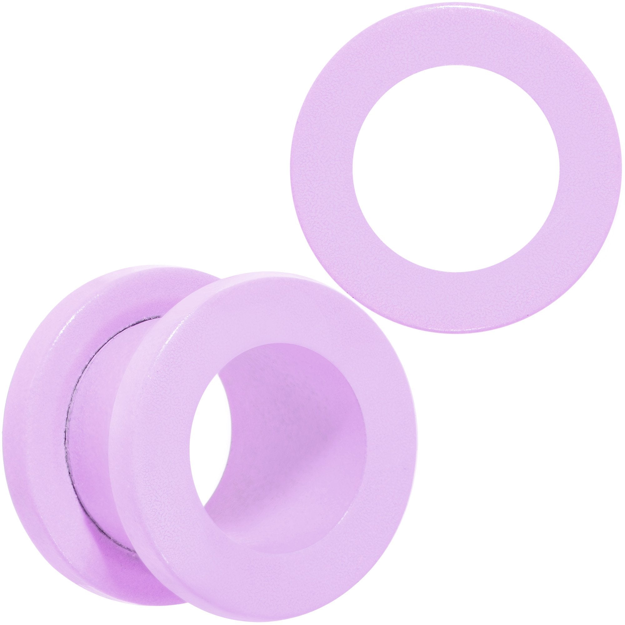Sweet Pastel Purple Screw Fit Tunnel Plug Set 16G to 19mm