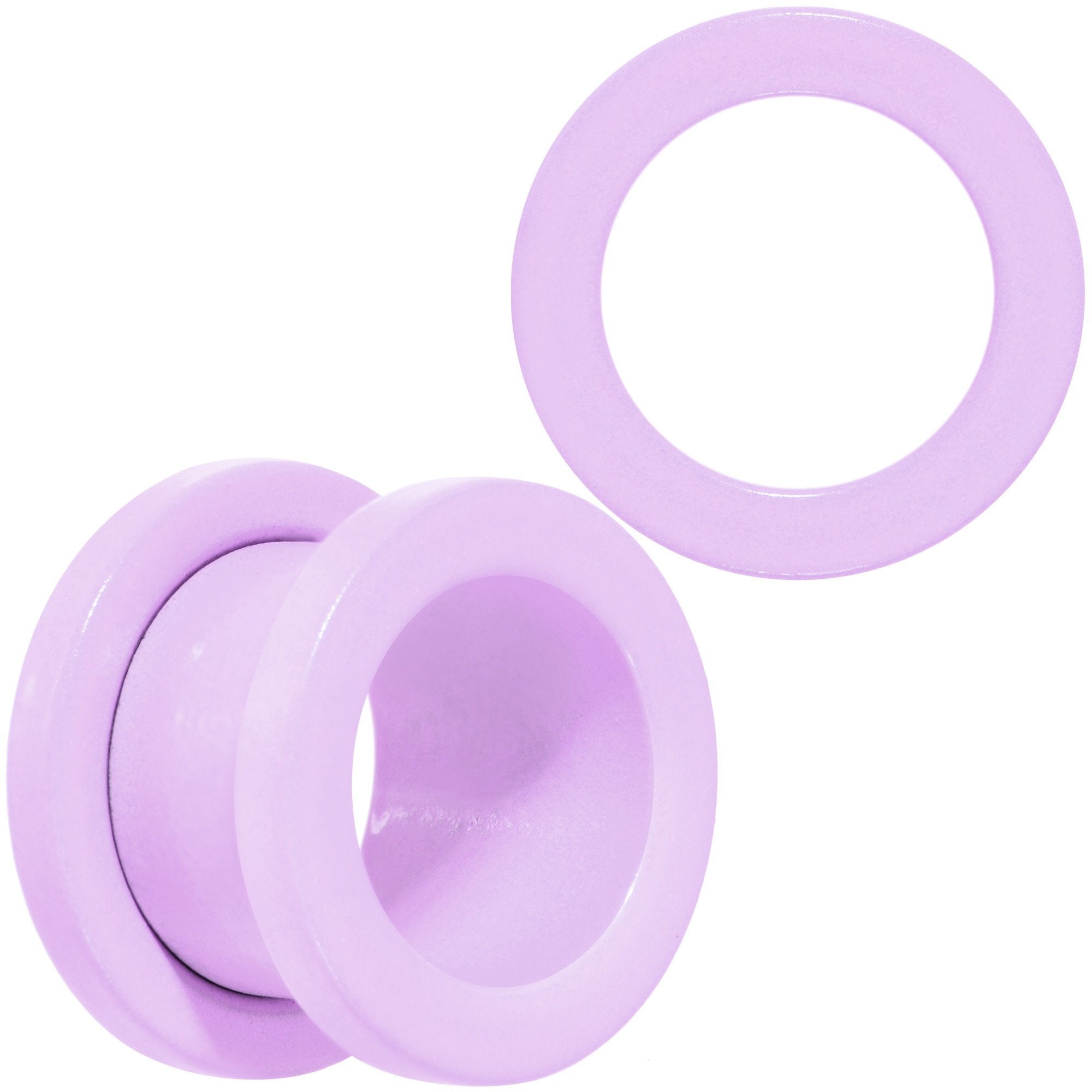 Sweet Pastel Purple Screw Fit Tunnel Plug Set 16G to 19mm