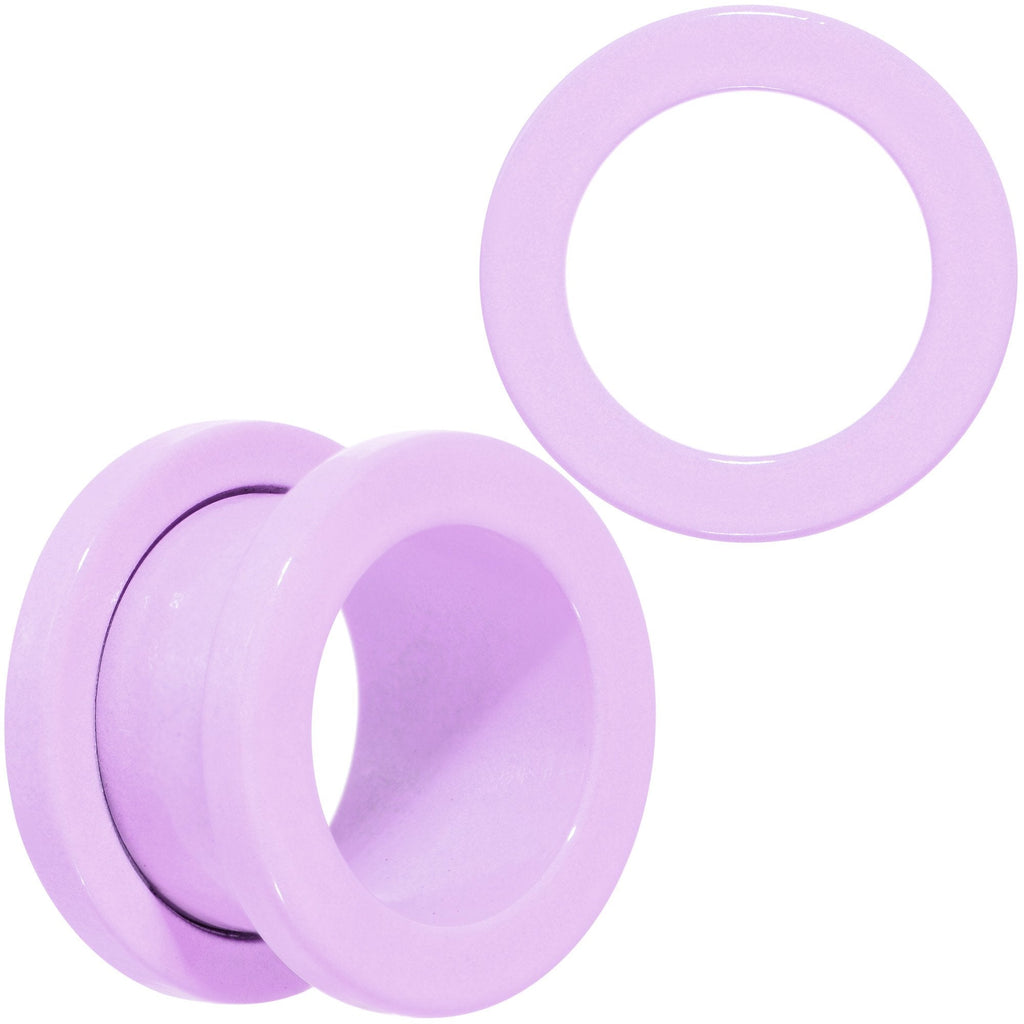 Sweet Pastel Purple Screw Fit Tunnel Plug Set 16G to 19mm