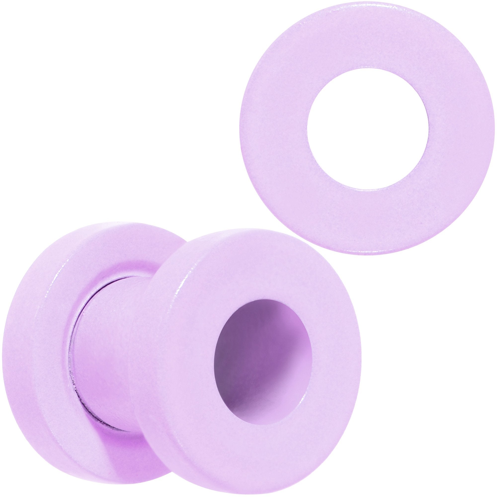 Sweet Pastel Purple Screw Fit Tunnel Plug Set 16G to 19mm