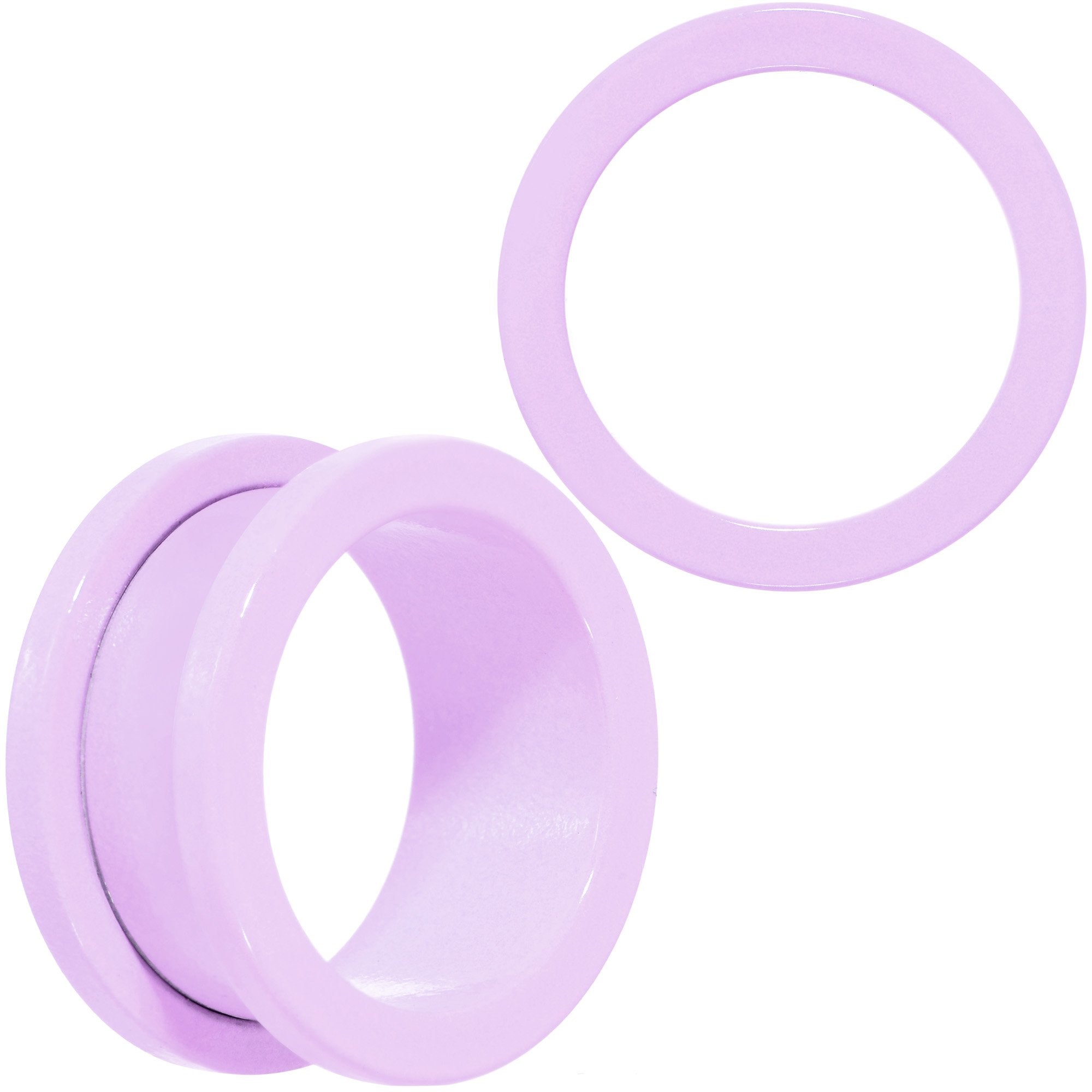 Sweet Pastel Purple Screw Fit Tunnel Plug Set 16G to 19mm
