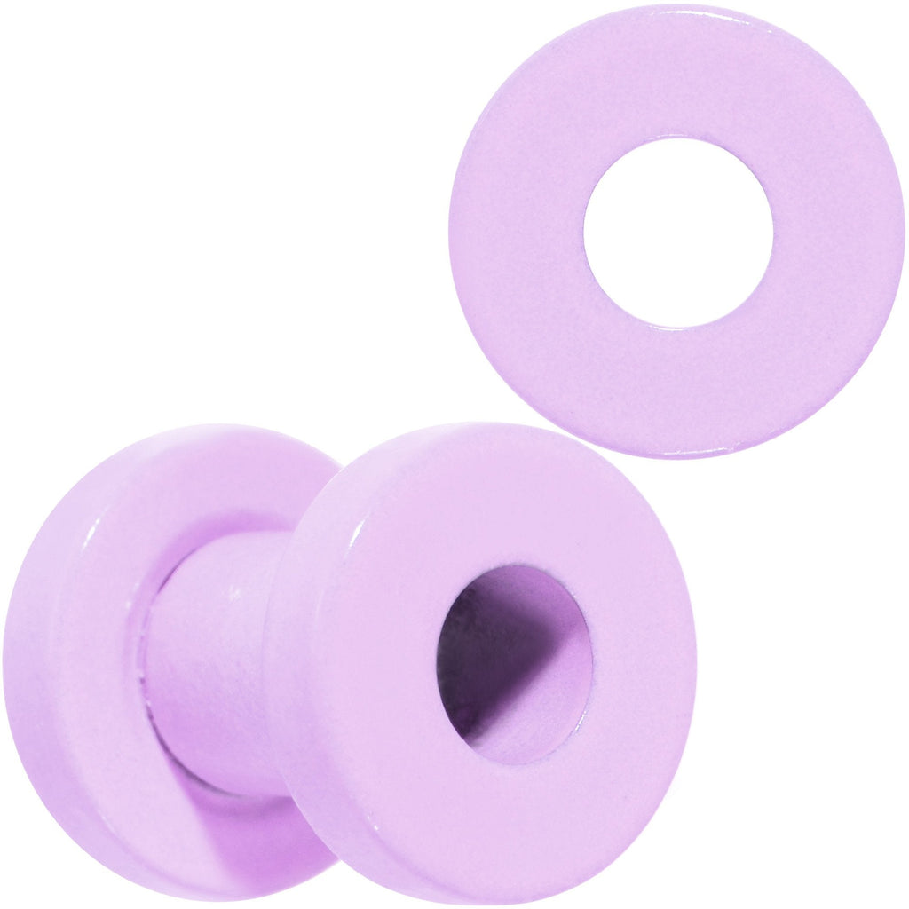 Sweet Pastel Purple Screw Fit Tunnel Plug Set 16G to 19mm
