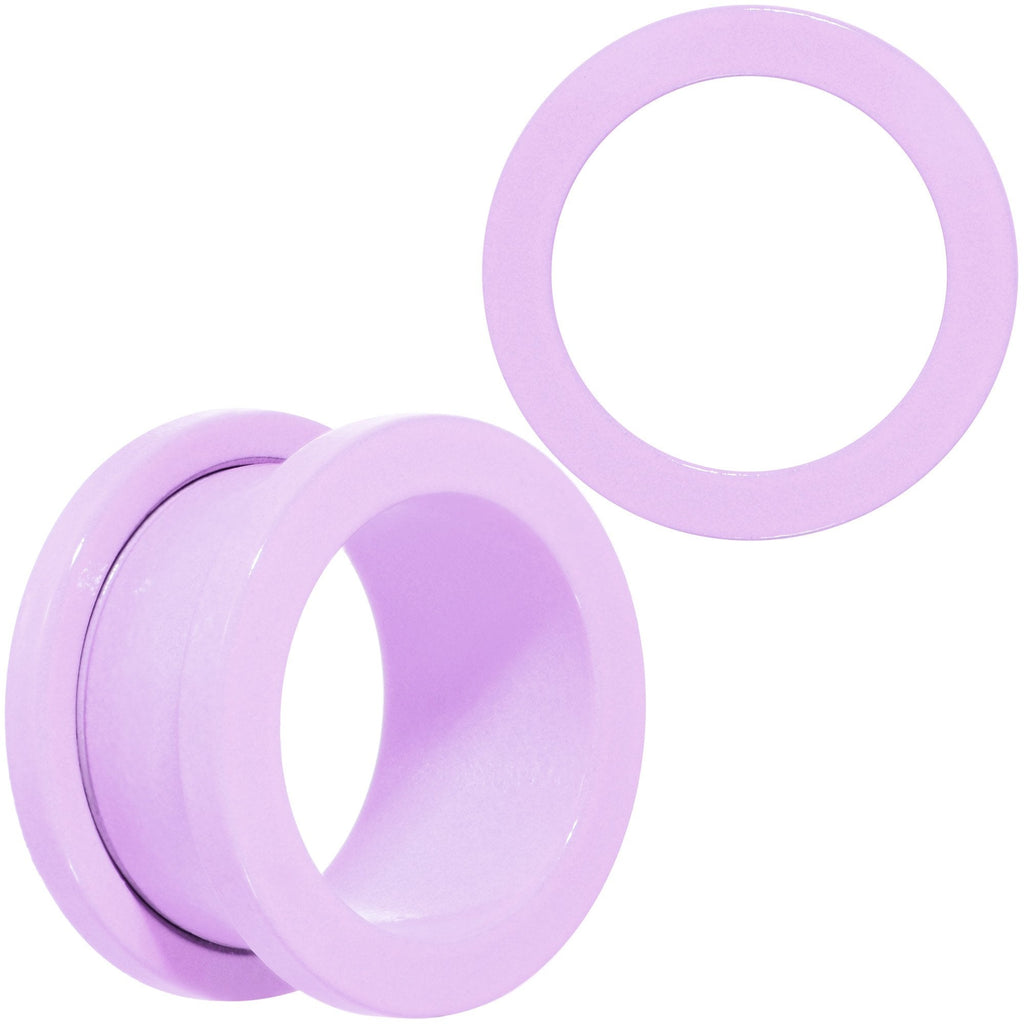 Sweet Pastel Purple Screw Fit Tunnel Plug Set 16G to 19mm
