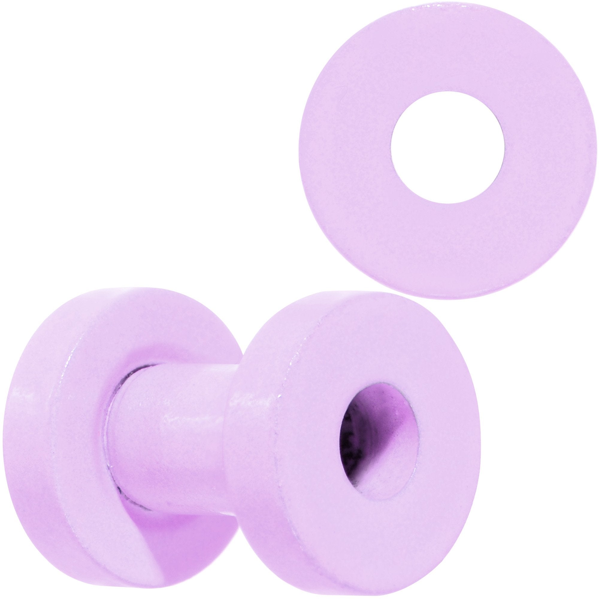 Sweet Pastel Purple Screw Fit Tunnel Plug Set 16G to 19mm