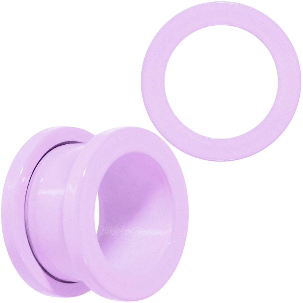 Sweet Pastel Purple Screw Fit Tunnel Plug Set 16G to 19mm