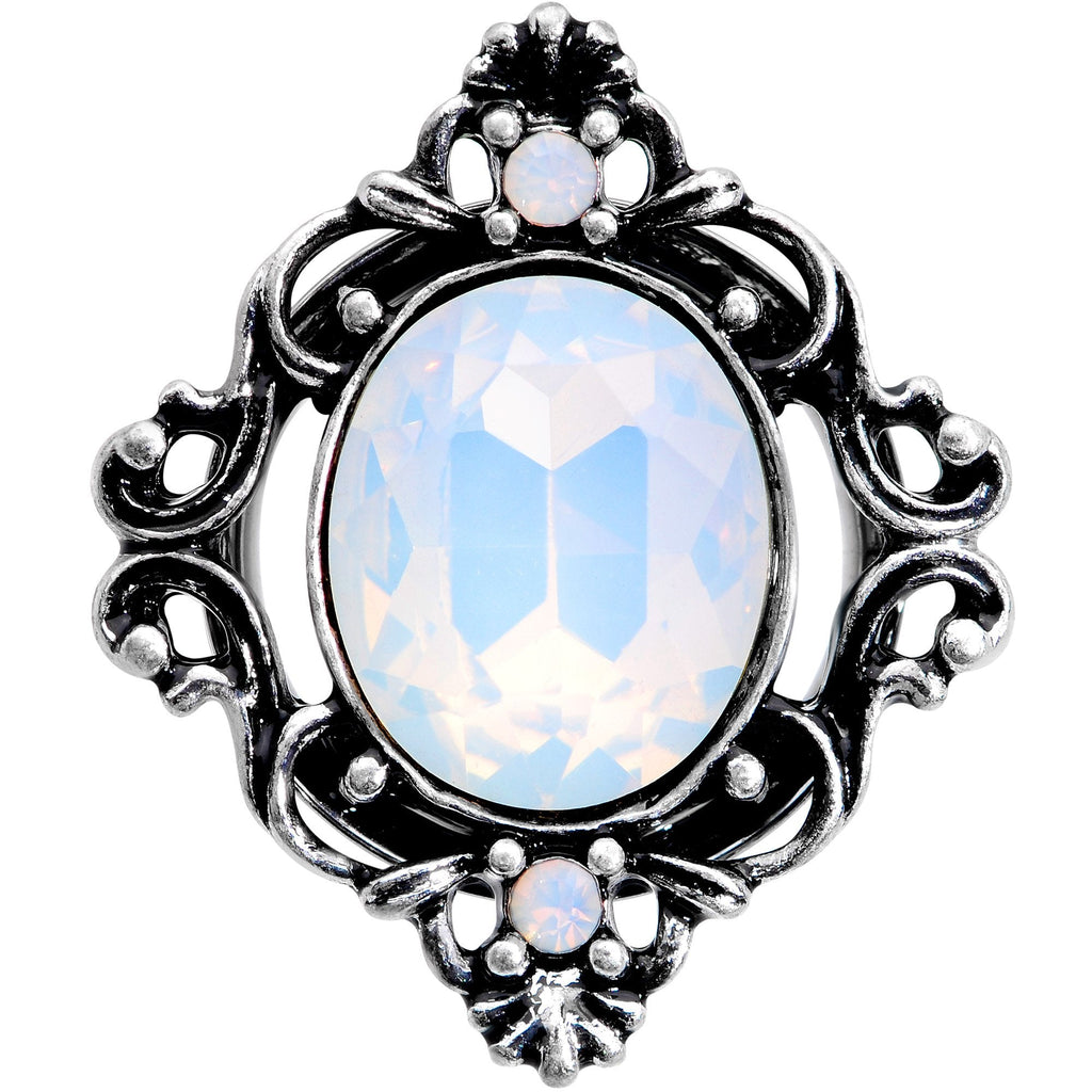 White Gem Victorian Era Double Flare Plug Set Sizes 6mm to 16mm