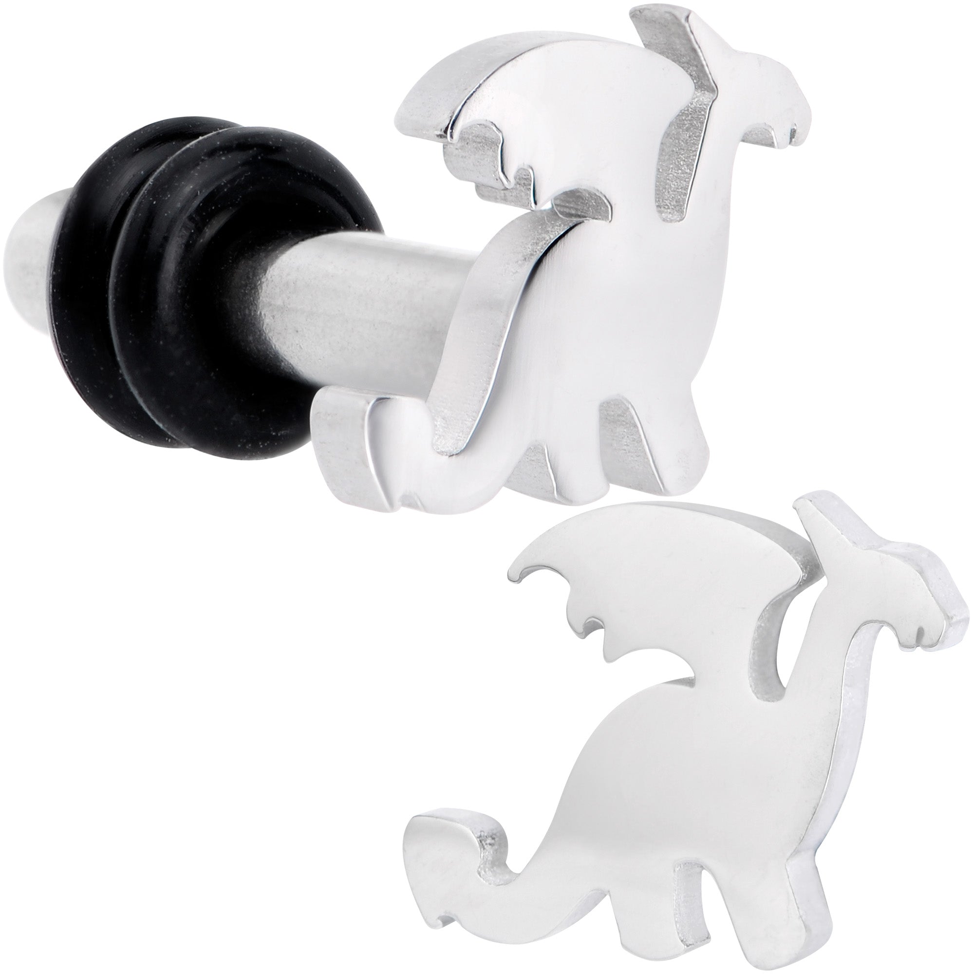 Steel Fantasy Dragon Single Flare Plug Set 14G to 2G