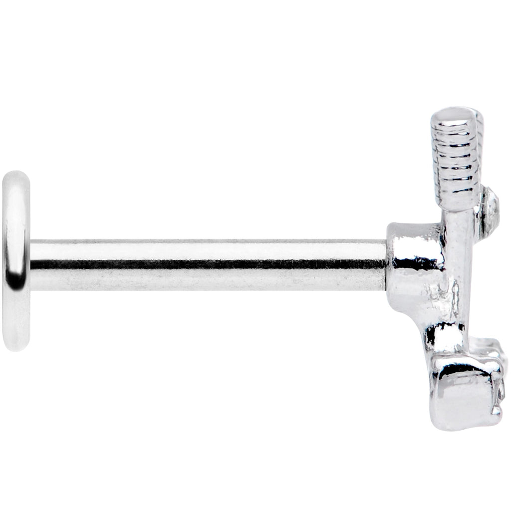 16G 5/16 Clear CZ Gem Crossed Golf Clubs Labret Monroe Tragus
