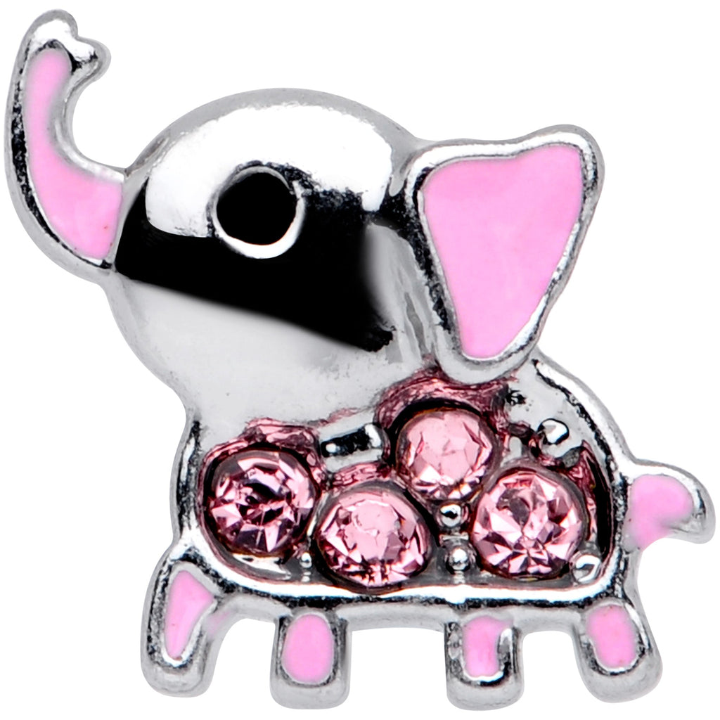16G 5/16 Pink Gem Lucky Elephant Labret Monroe Tragus