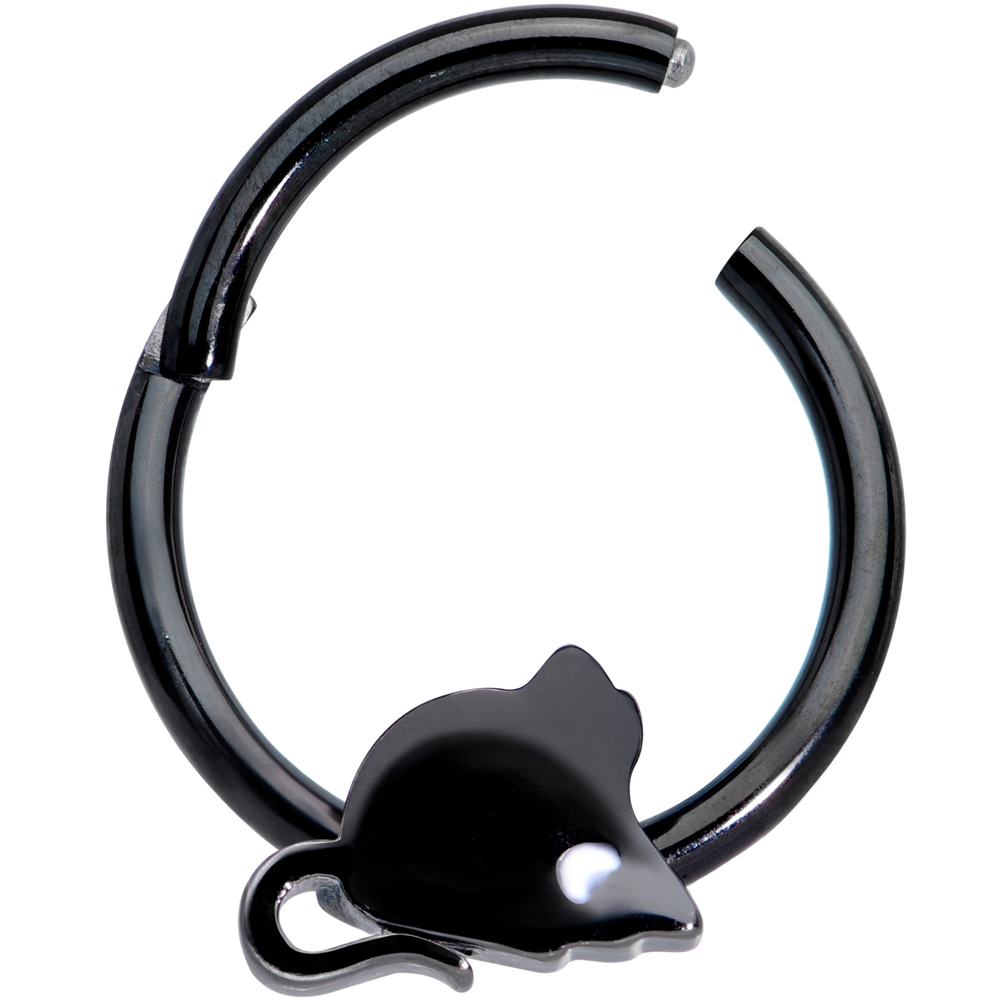 16G 3/8 Black Mouse Septum Clicker