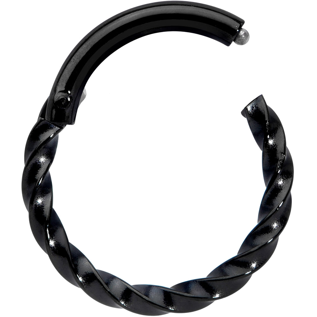 16G 5/16 Black Twisted Elegance Cartilage Clicker
