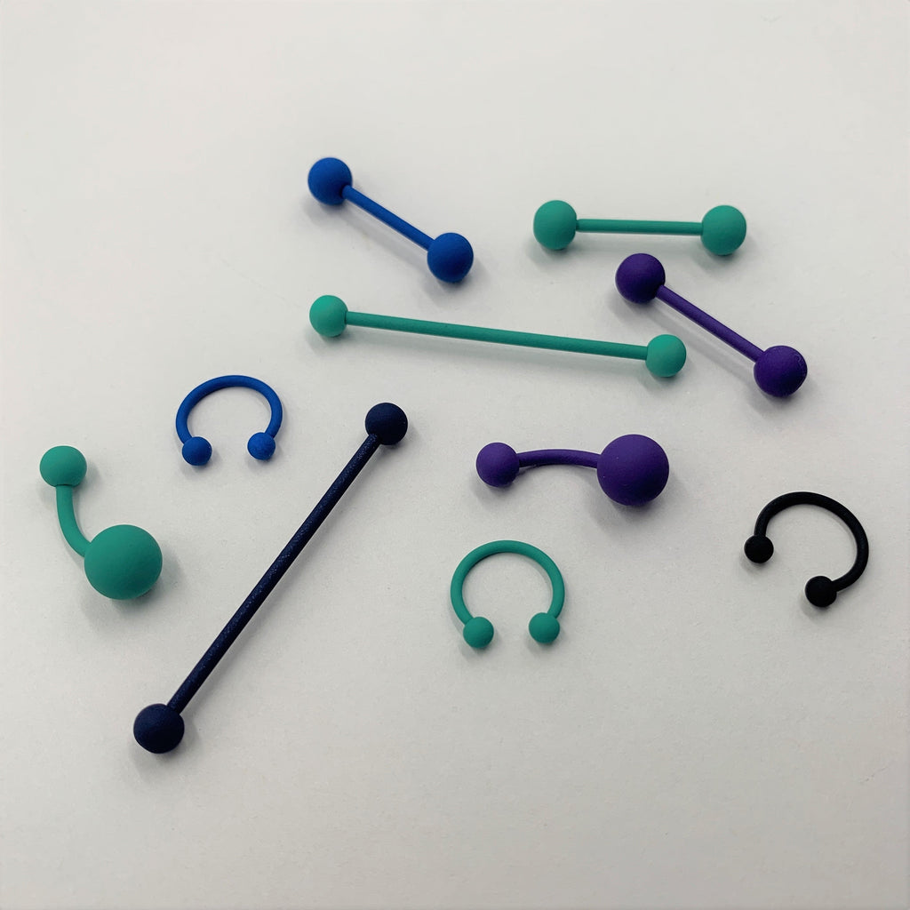 14G Totally Teal Matte Industrial Barbell 38mm