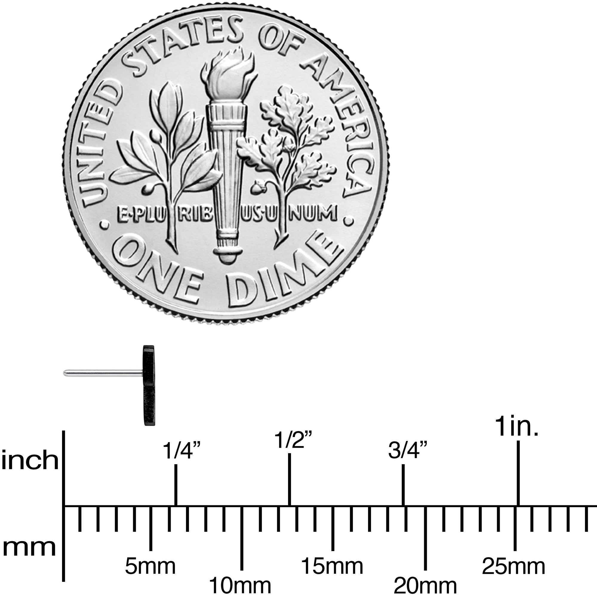 Implant Grade 23 Titanium Black Lightning Threadless Push In Top