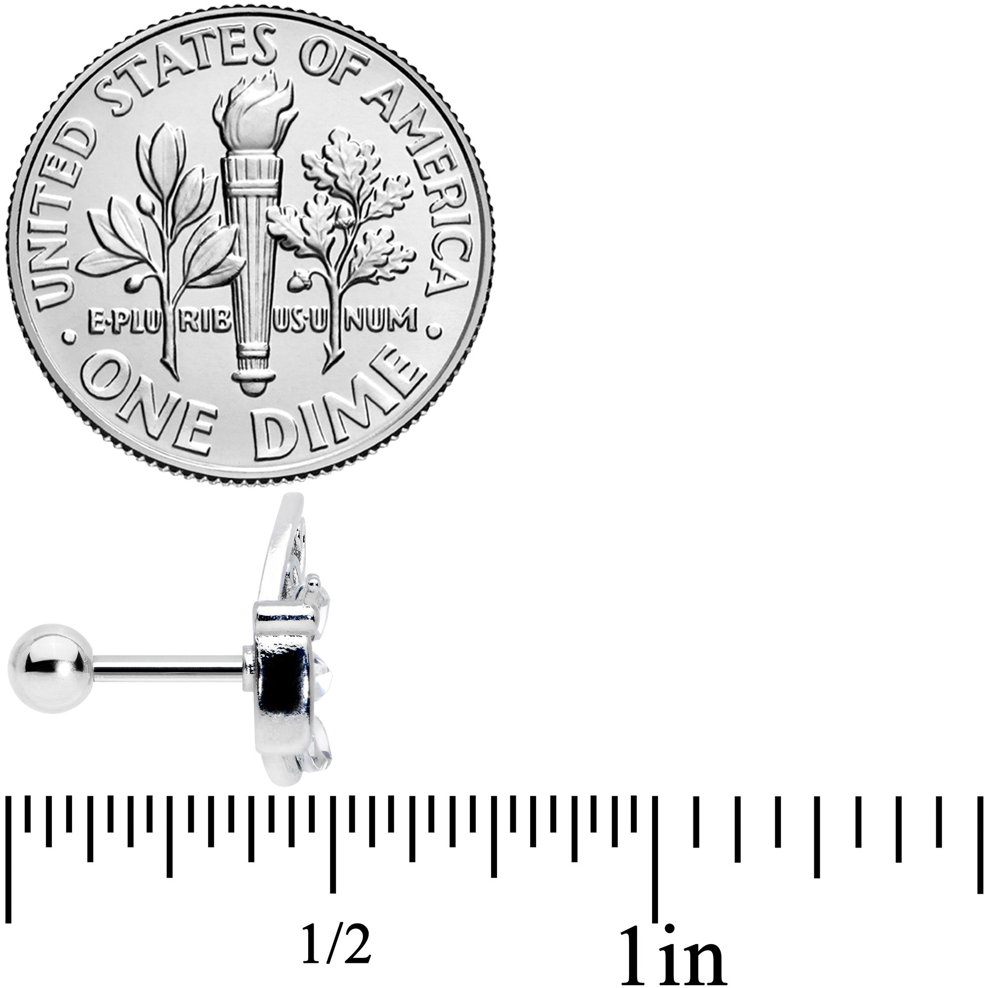 16G 1/4 Clear Gem Lacy Butterfly Cartilage Tragus Earring