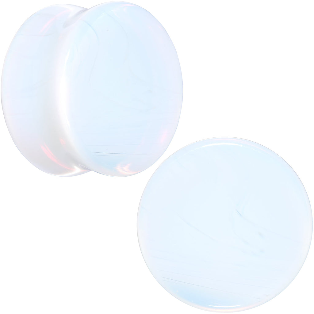 White Opalite Double Flare Plug Set