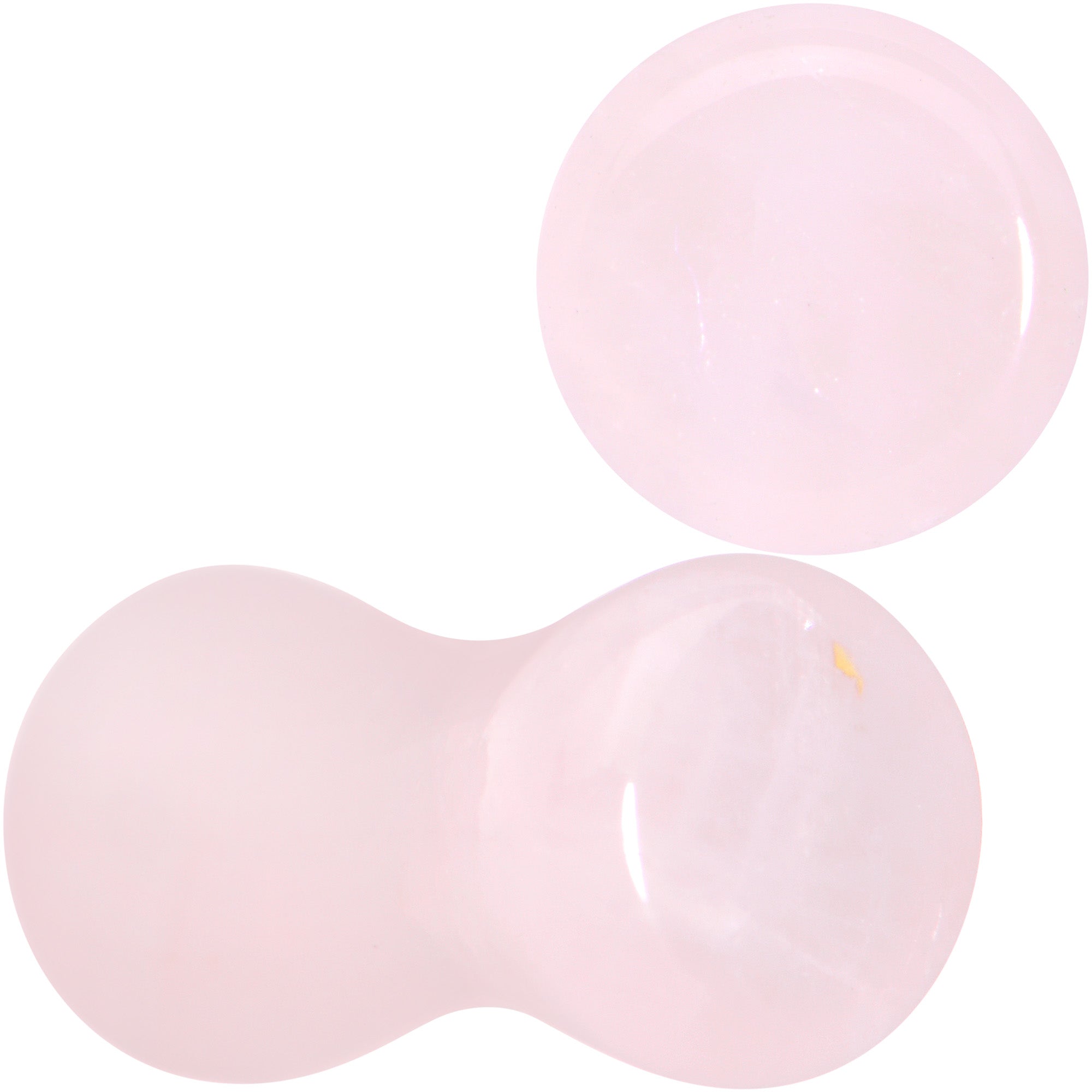 Pink Rose Quartz Round Double Flare Plug Set