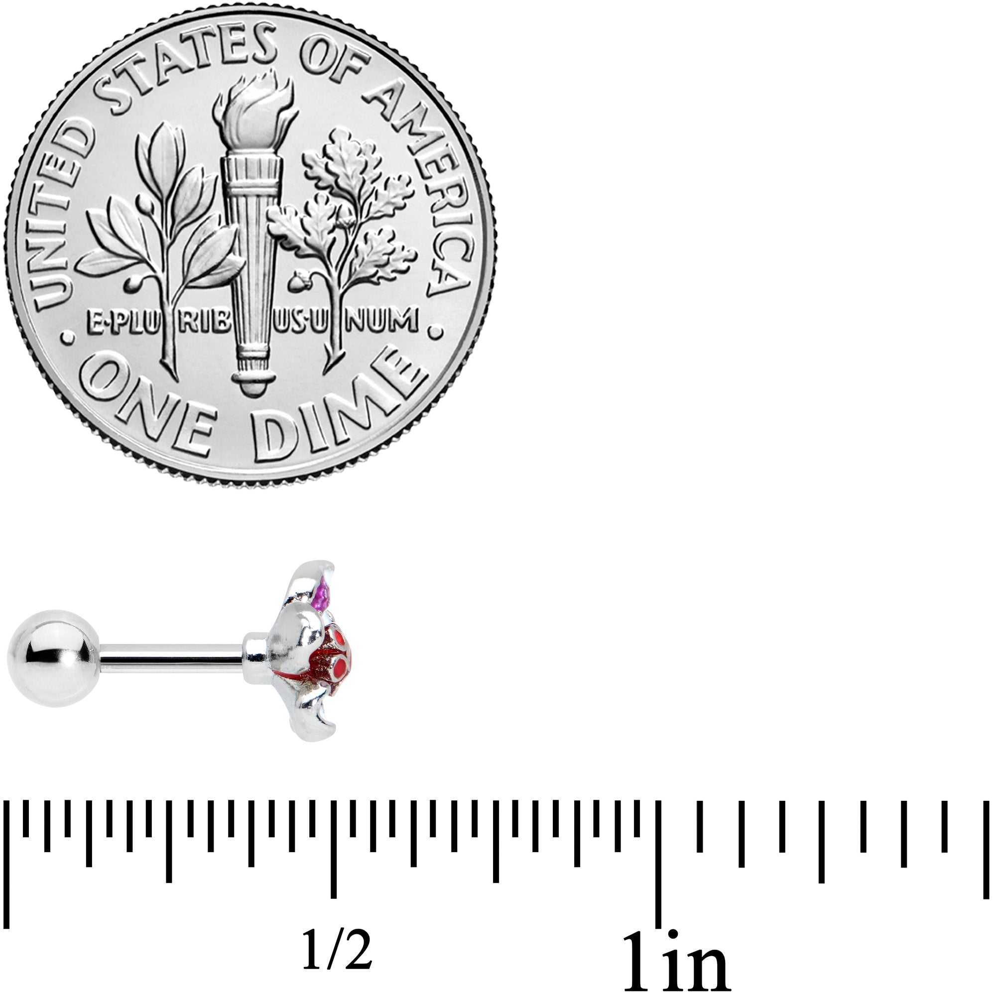 16G 1/4 Purple Red Flower in Flower Cartilage Tragus Earring