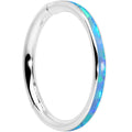 16G 3/8 Blue Synthetic Opal Sleek Forward Facing Segment Ring