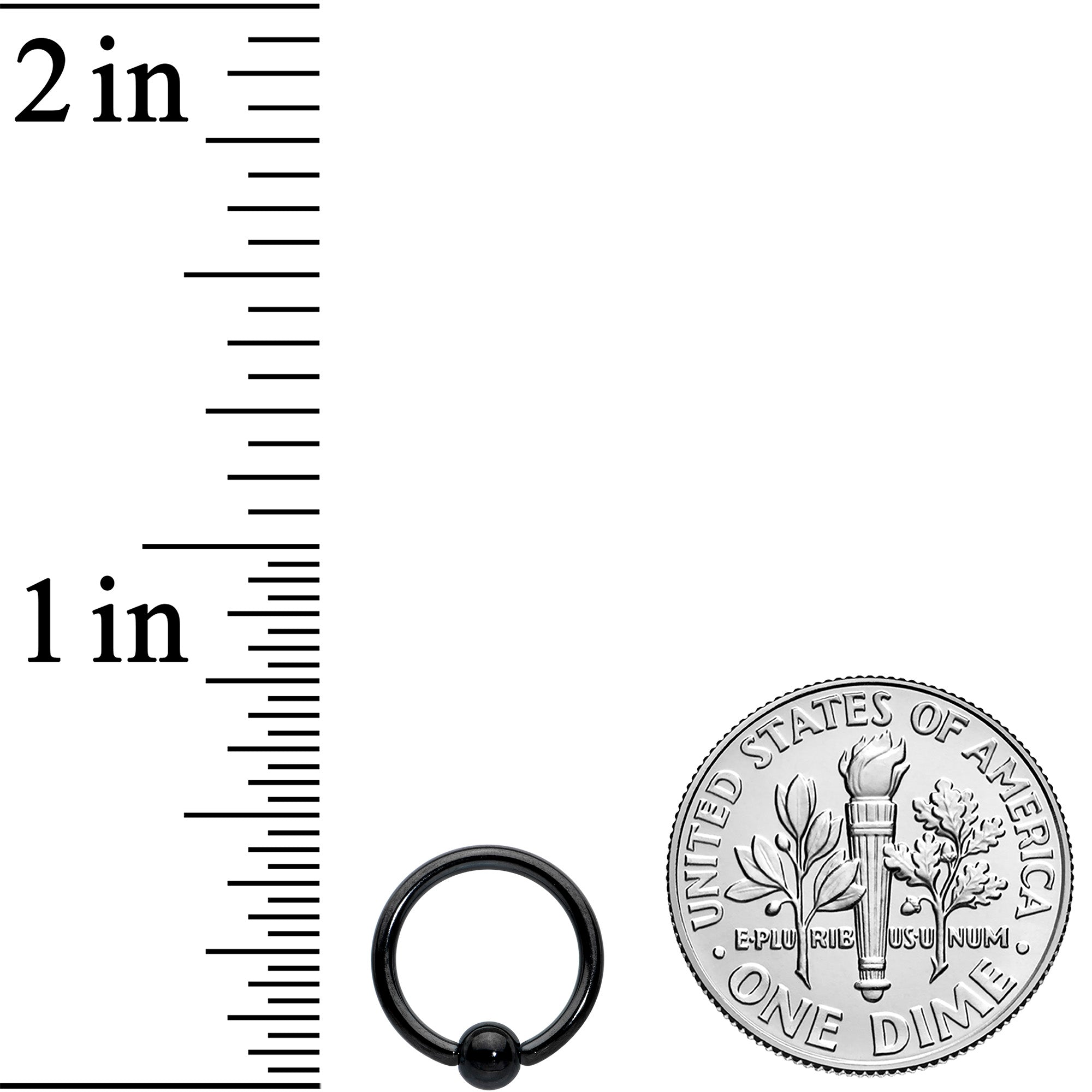 16G 5/16 Black Simple Classic BCR Captive Bead Ring