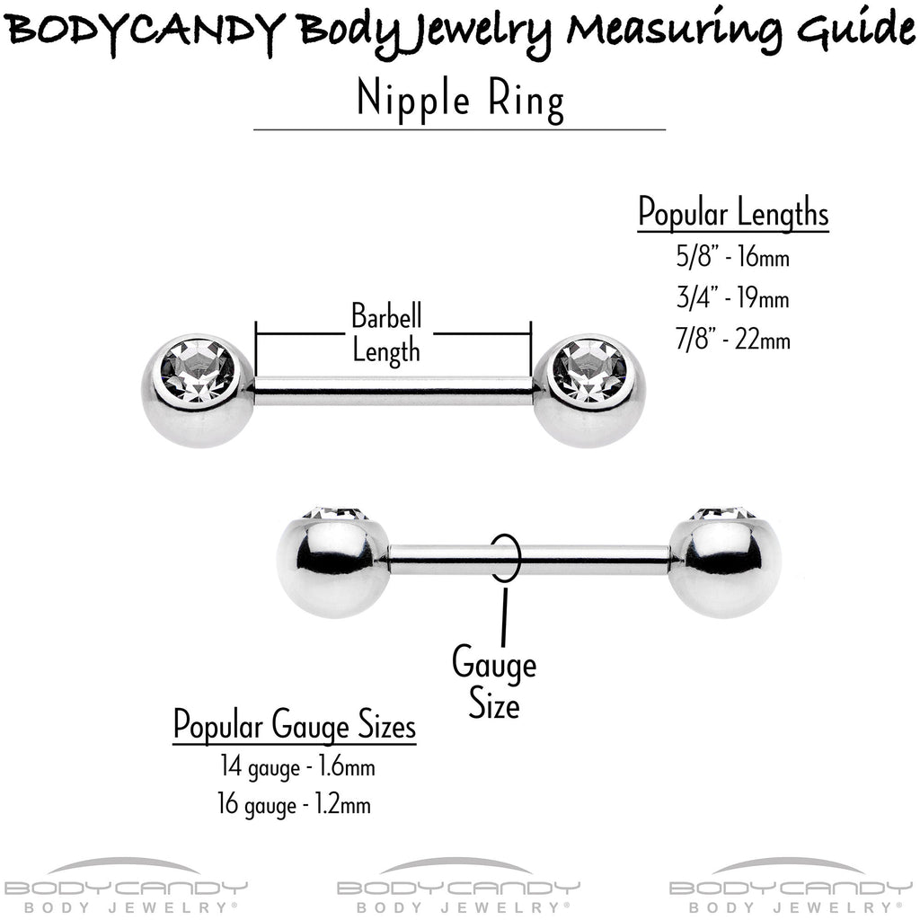 14G 9/16 Clear Gem Gold Tone Snowman Christmas Nipple Ring Set
