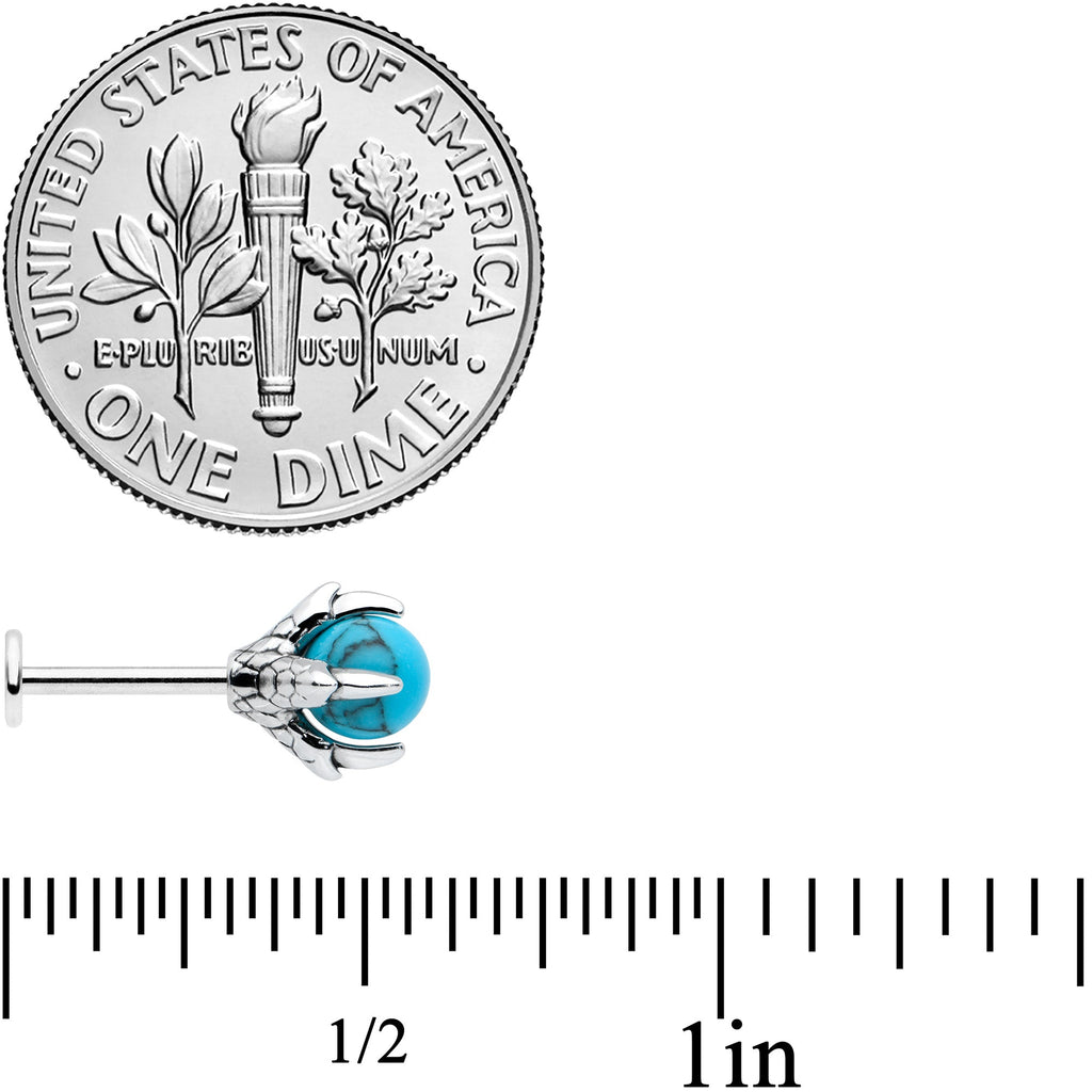 16G 5/16 Blue Turquoise Claw Hand Labret Monroe Tragus