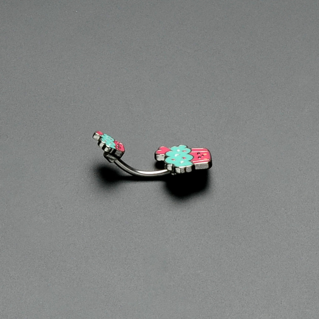Sydney Belle Girlfriend Collection Sweet Happy Cupcake Pink Blue Double Mount Belly Ring