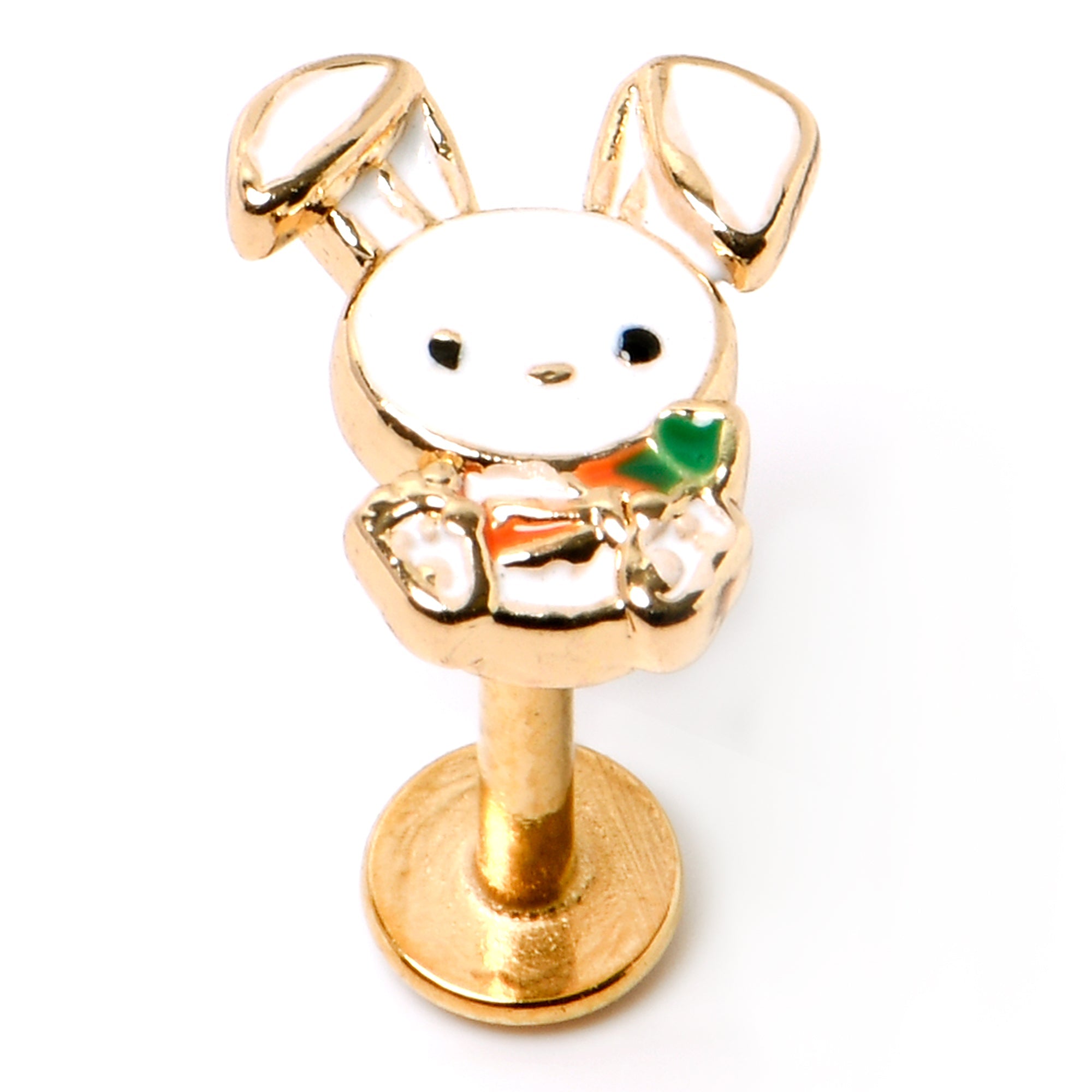 16G 5/16 Gold Tone Cutie Easter Bunny Labret Monroe Tragus