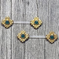 14G 9/16 Gem Bioplast Deco Age Barbell Nipple Ring Set