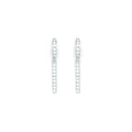 Sterling Silver Classic CZ Drop Huggy Earrings