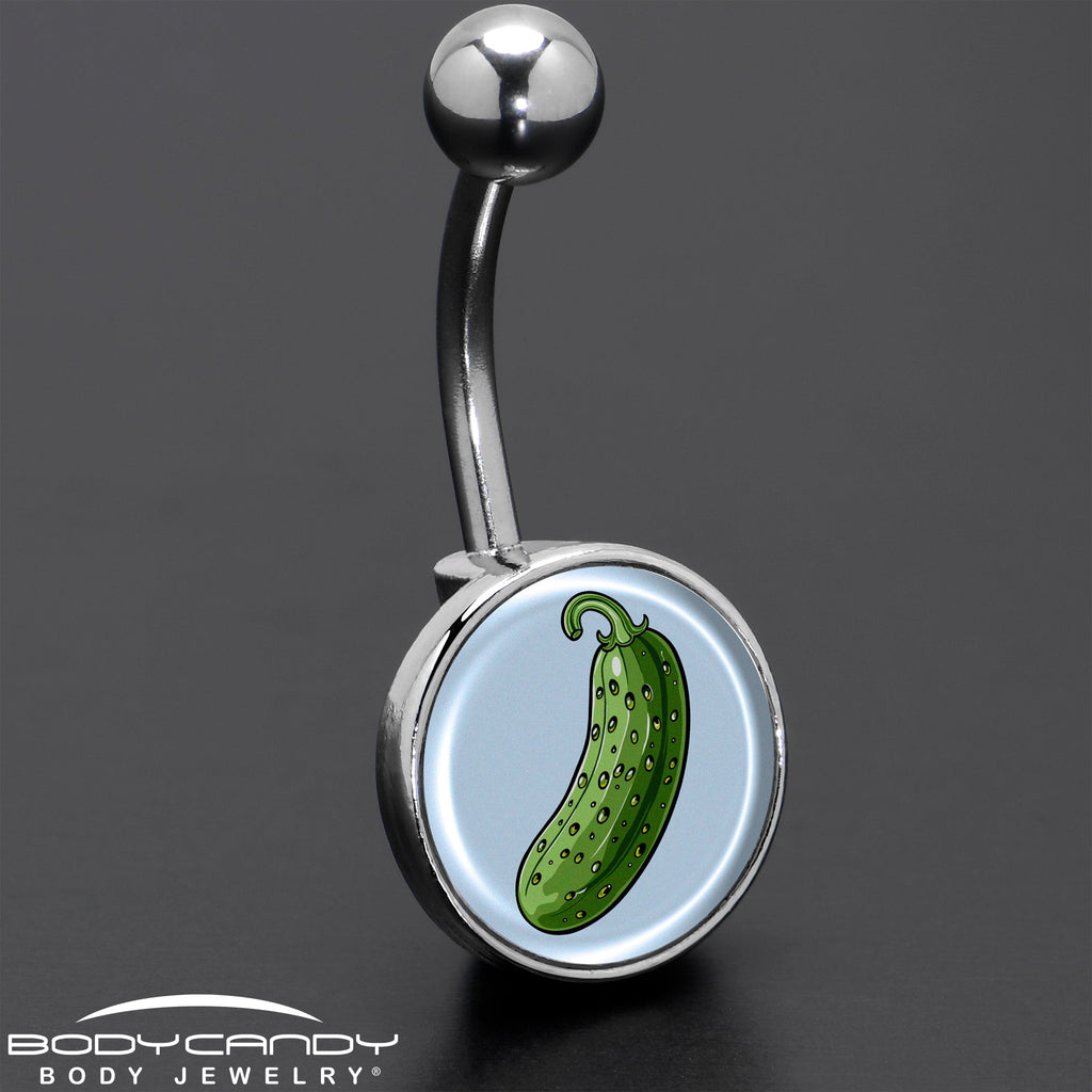 Green Pickle Belly Ring by Onyx O