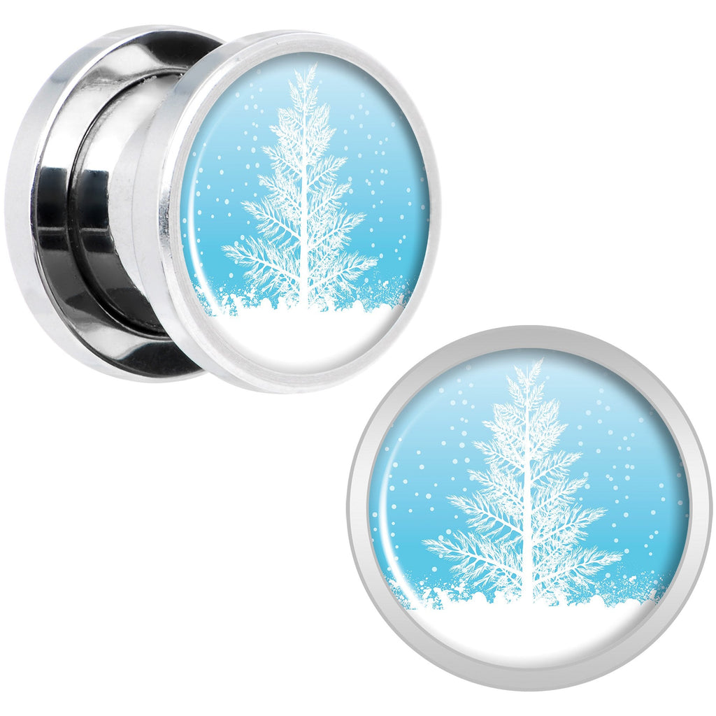 Winter Snow Covered Tree Screw Fit Plug Set Sizes 5mm to 20mm