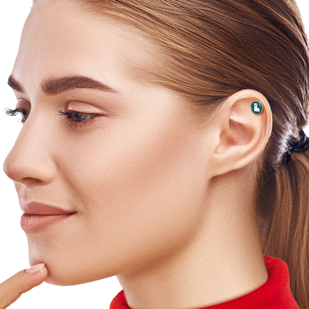 16G 1/4 White Llama Cartilage Tragus Earring by Onyx O