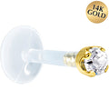 Solid 14K Yellow Gold 1.5mm Genuine Diamond Bioplast Push in Monroe