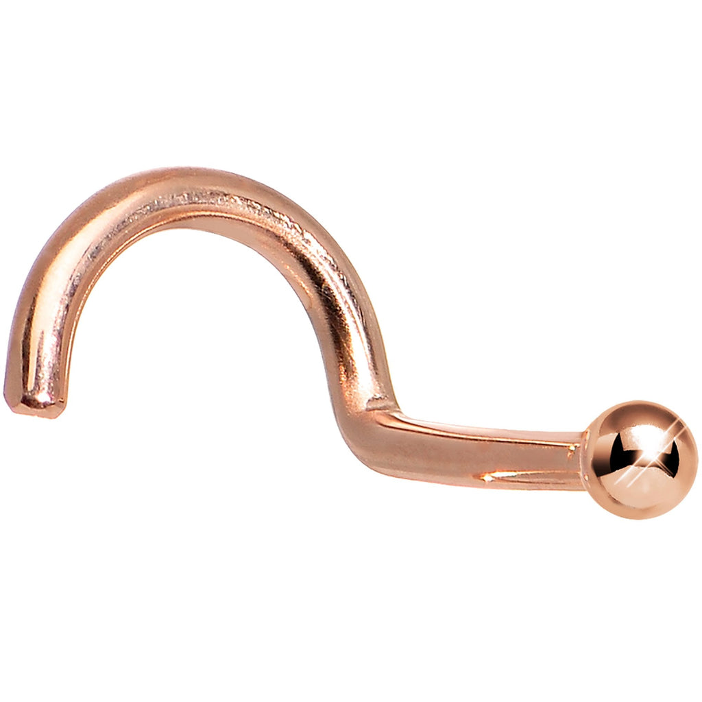 Solid 14K Rose Gold 1.5mm Ball Nose Ring