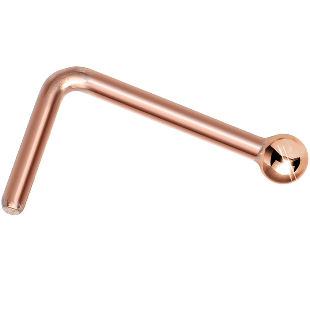 Solid 14K Rose Gold 1.5mm Ball Nose Ring