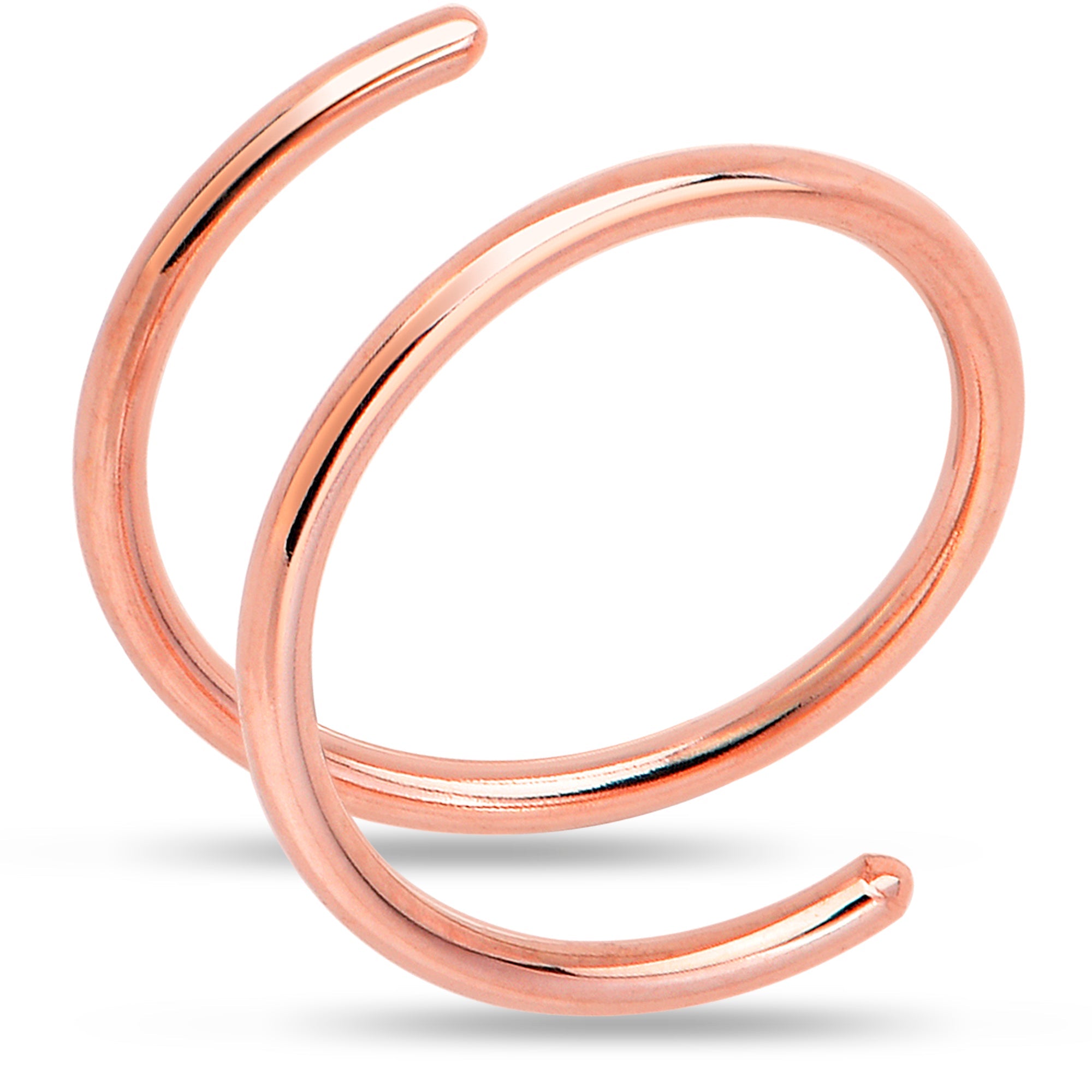 Double Hoop Nose 14k Rose Gold Filled Spiral Nose Ring