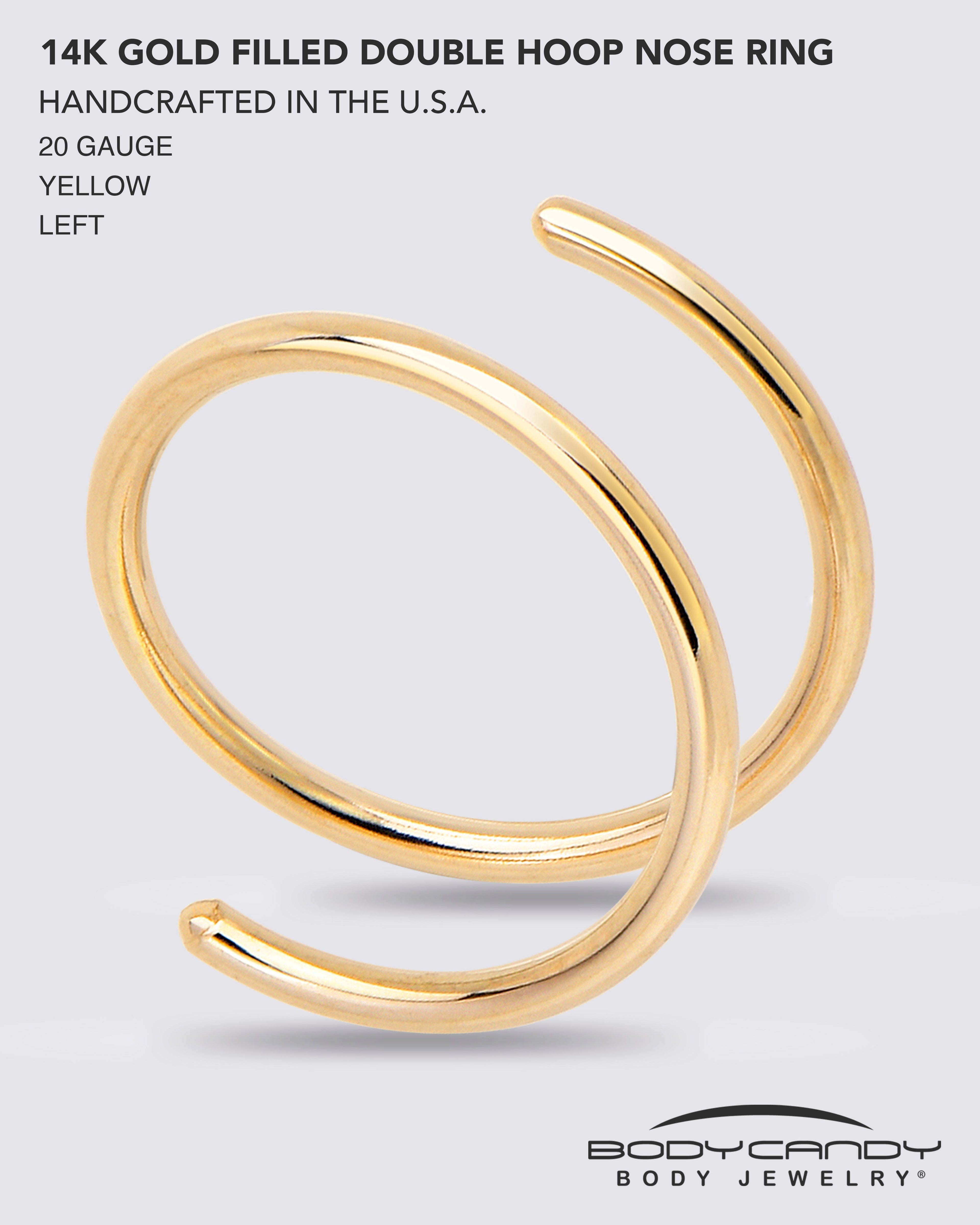 Spiral Nose Rings Double Hoop 20G