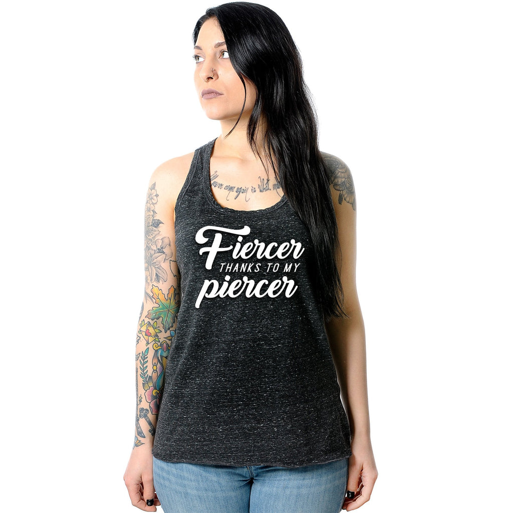 Fiercer thanks to my Piercer Black Gray Cosmic Twist Back Tank Top
