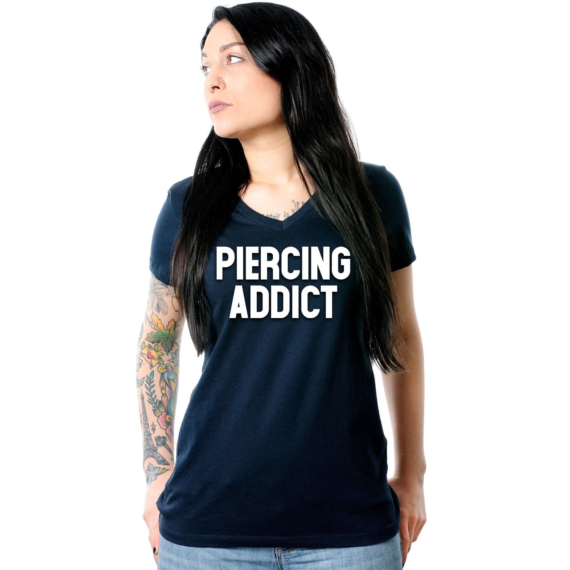 Piercing Addict Tapered V-Neck Tee Shirt