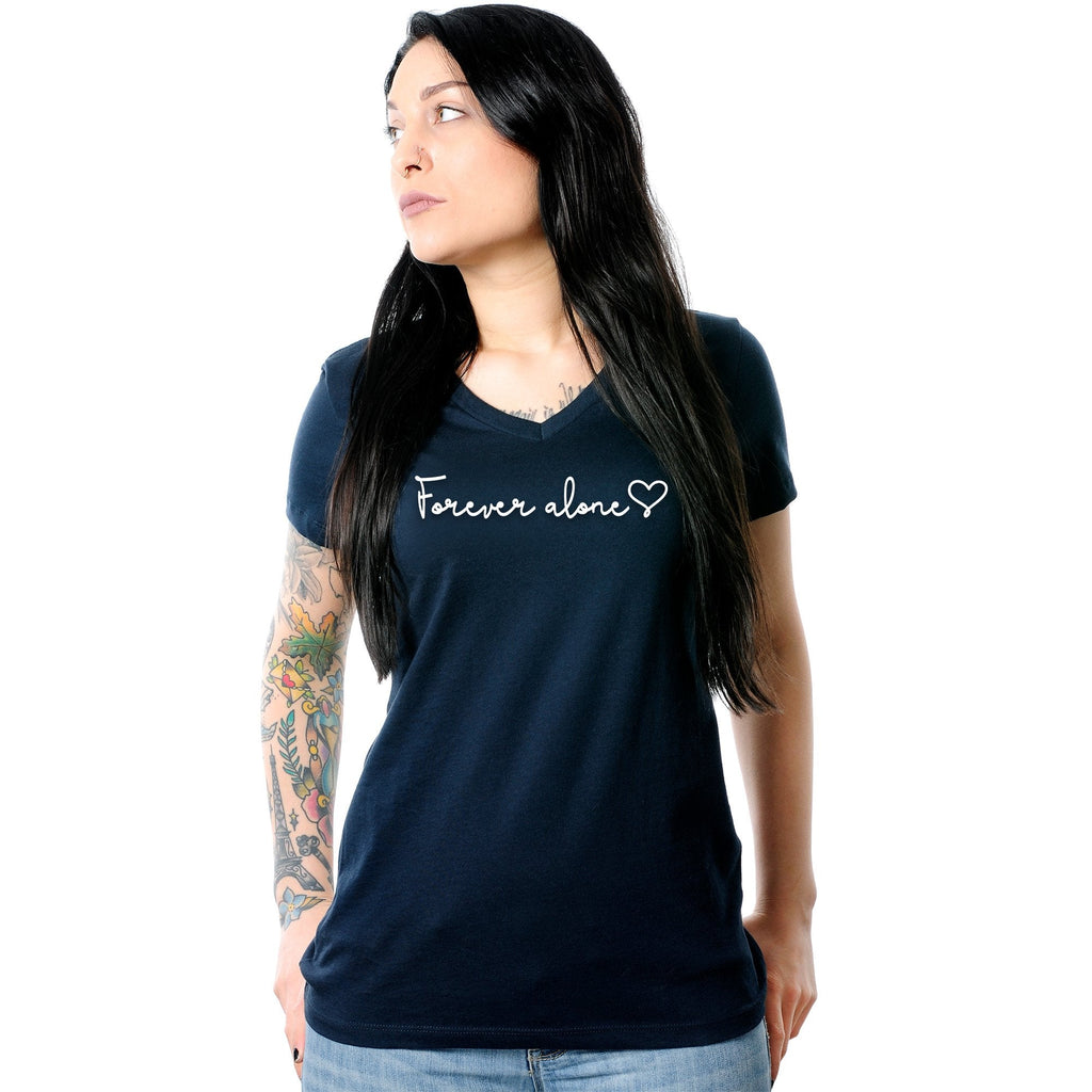 Forever Alone Tapered V-Neck Tee Shirt