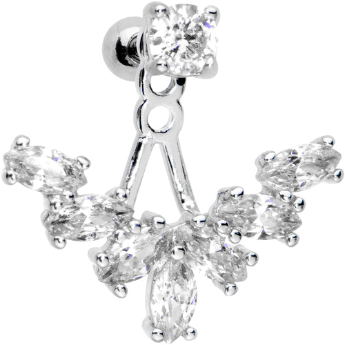1/4 Clear Gem Darling Fan Dangle Cartilage Tragus Piercing