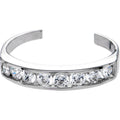 Solid 14k White Gold Cubic Zirconia Toe Ring