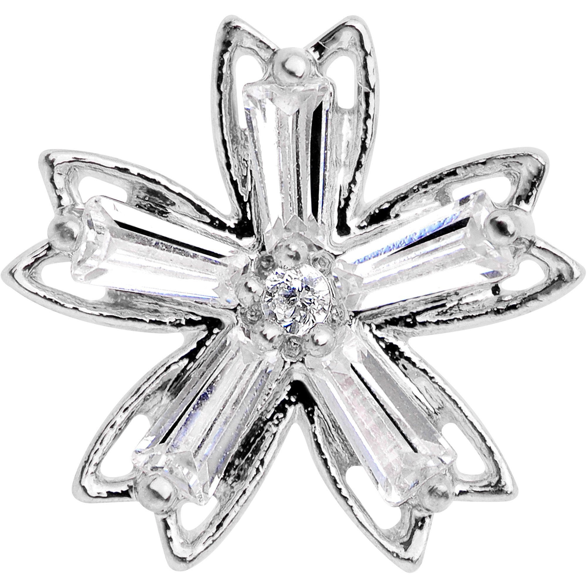 Clear CZ Gem Lil Lily Cartilage Tragus Earring